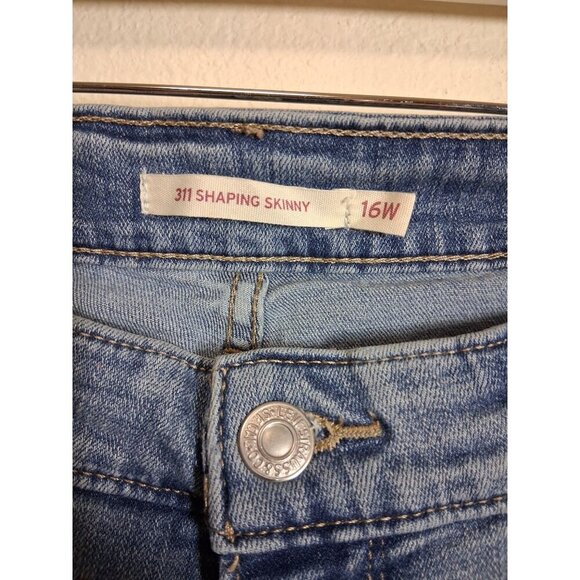 VTG Levi's Strauss 311 Shaping Skinny Denim Blue Jeans Women's Size 16W AL1 - Picture 6 of 9